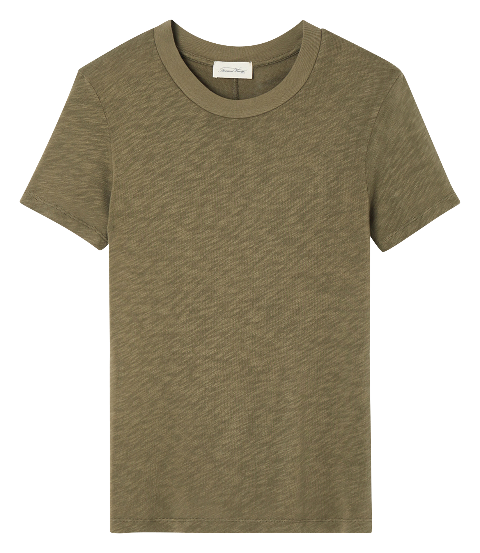 SONOMA - Tee-shirt col rond droit en coton | Kaki