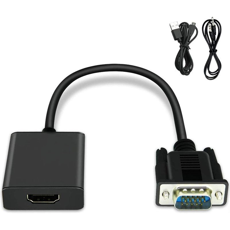 DLH DY-TU4805 câble vidéo et adaptateur 0,25 m VGA (D-Sub) HDMI Noir