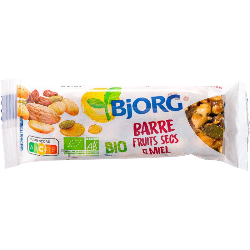 Barre fruits secs et miel sans gluten Bio Bjorg - 25 g