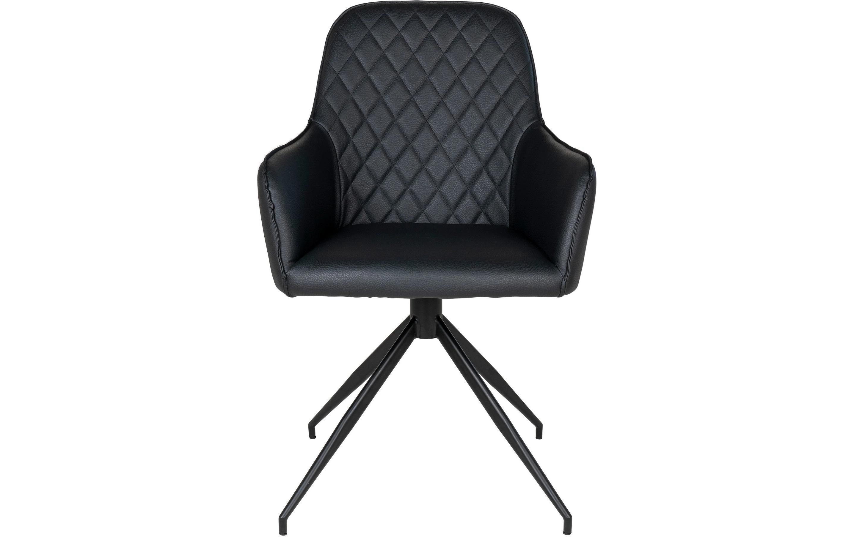 Stuhl Harbo 62 x 56 x 89, Schwarz, 1 Stück<br>Esszimmerstuhl mit Armlehnen und mit Drehgelenk