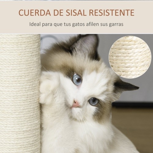 Caverna de arranhar para gatos em rattan da PawHut