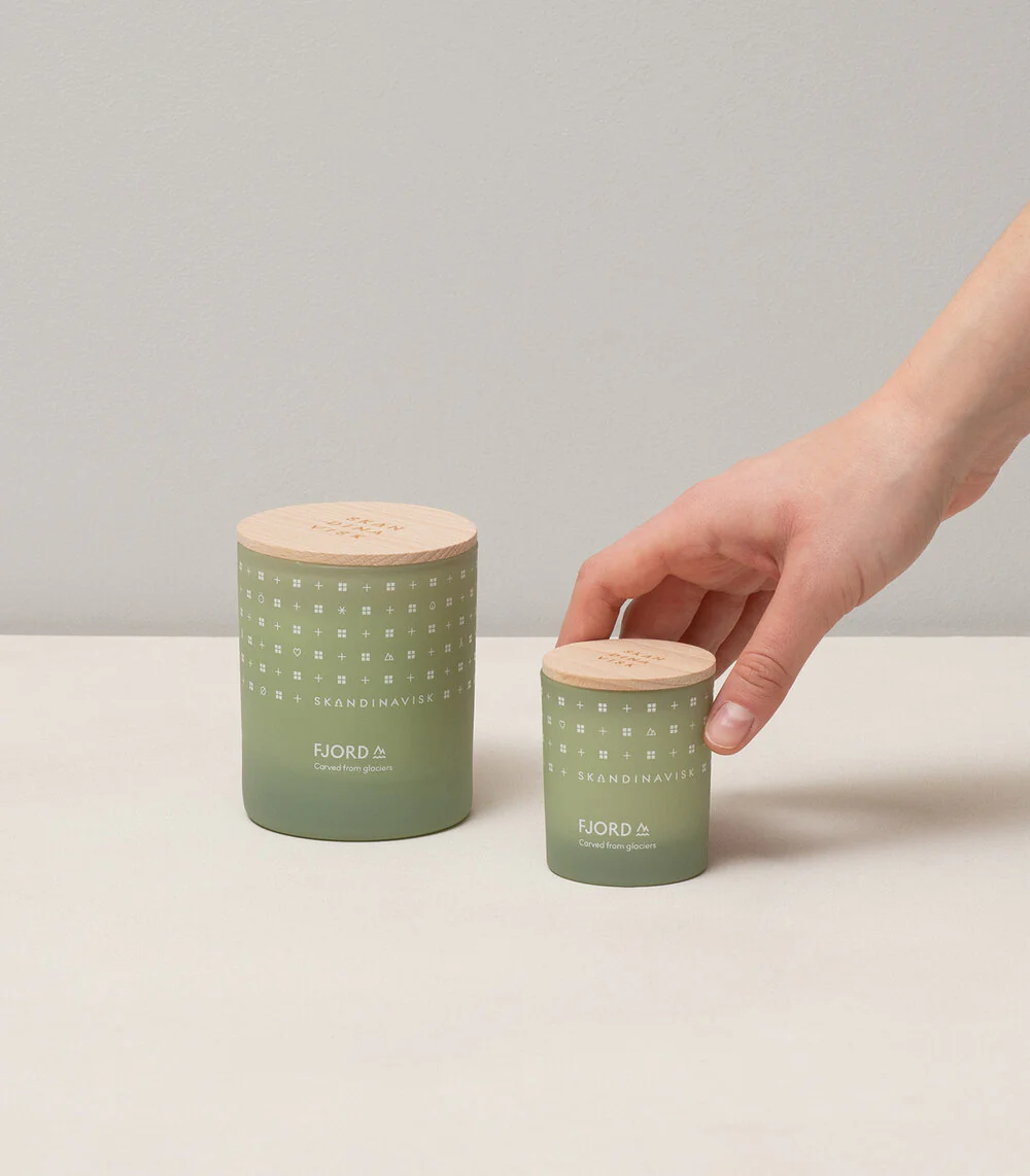 Skandinavisk  Fjord duftlys, 65g. - Fjord green
