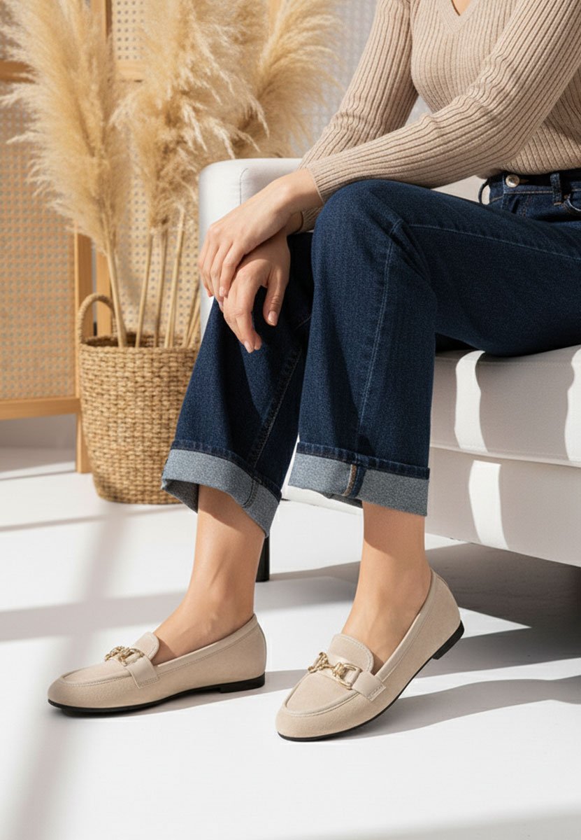 Mocassins femme beige Maribel V2
