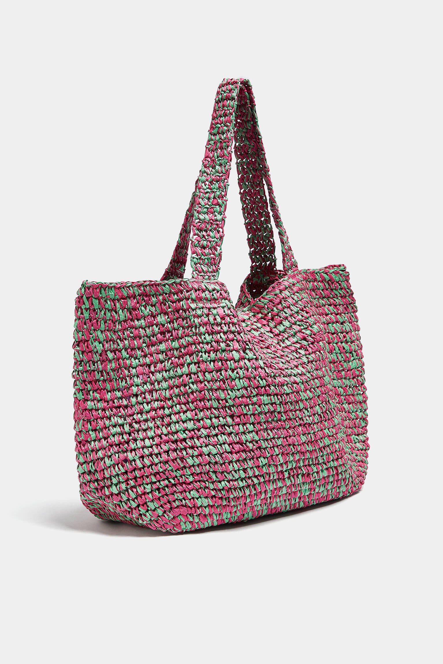 Sacola de compras de papel combinada - rosa
