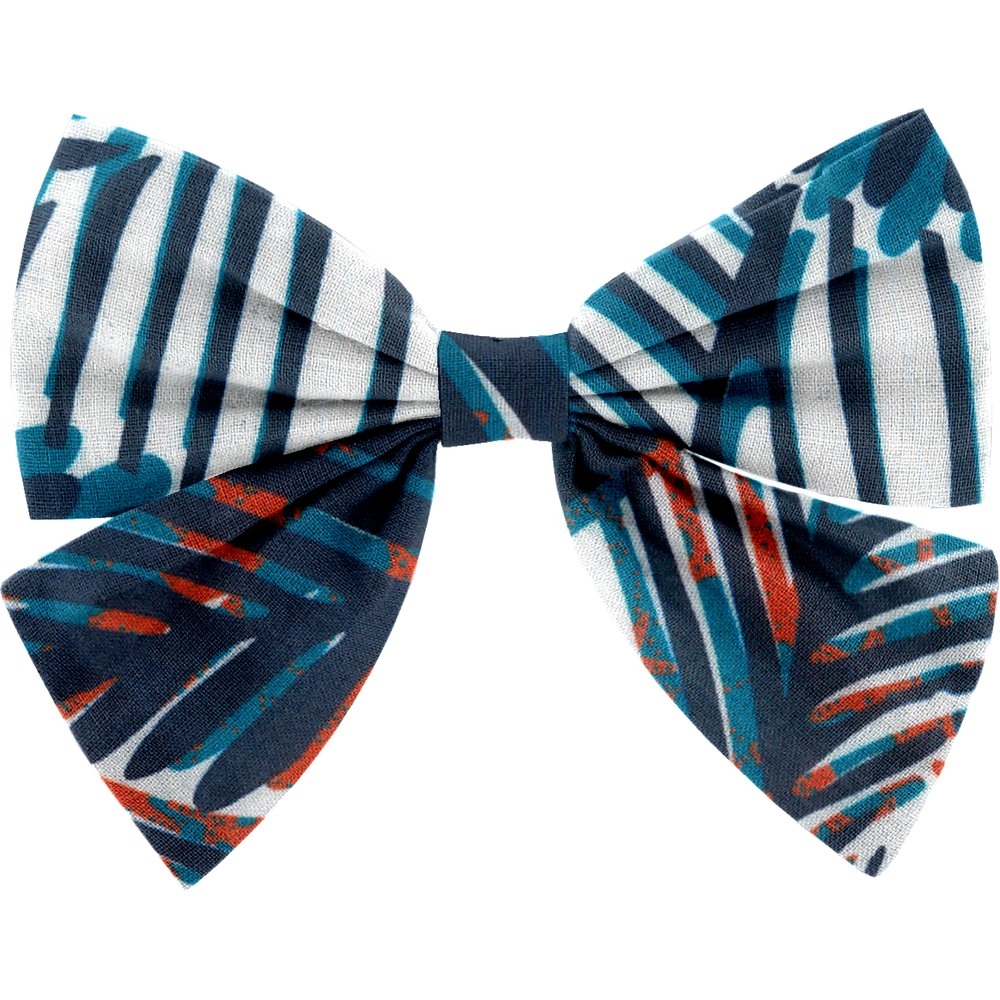 Barrette Noeud Papillon Feuillage Marine