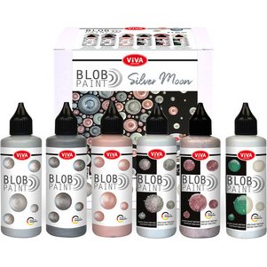 ViVA DECOR Set de peinture Blob Paint Silver Moon, 6 pièces