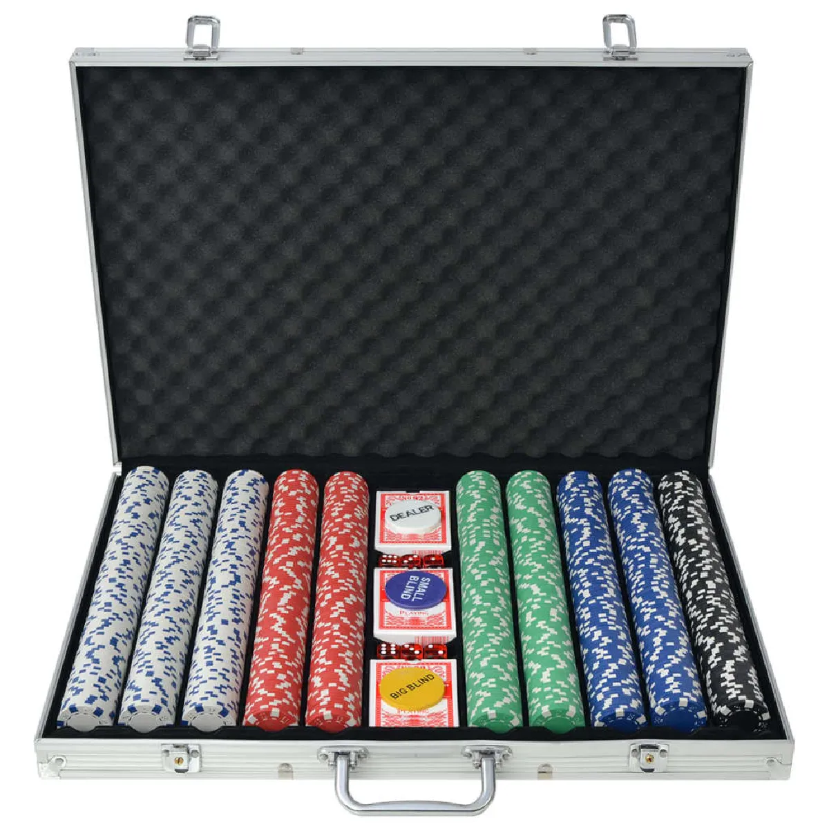 vidaXL Jeu de poker - 1000 jetons Aluminium