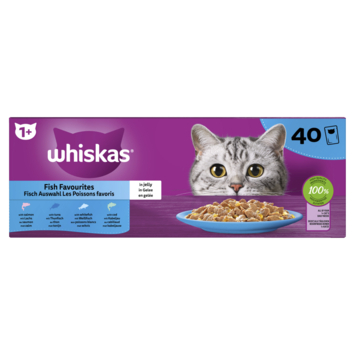 Whiskas kattenvoer vis selectie in gelei adult 40 stuks