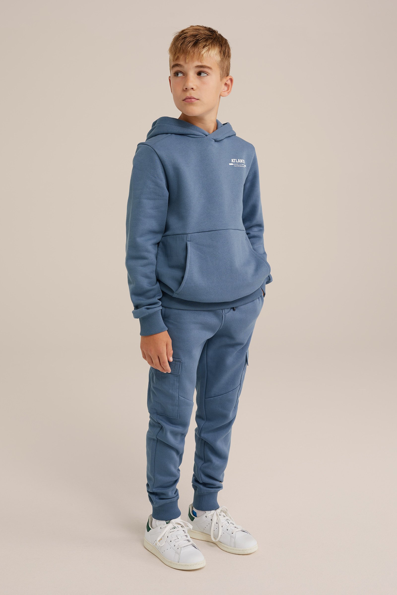 Jongens hoodie met opdruk Blue Ridge Grijsblauw