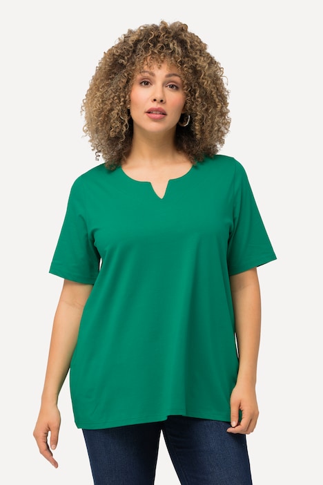 T-Shirt, A-Linie, Tunika-Ausschnitt, Halbarm