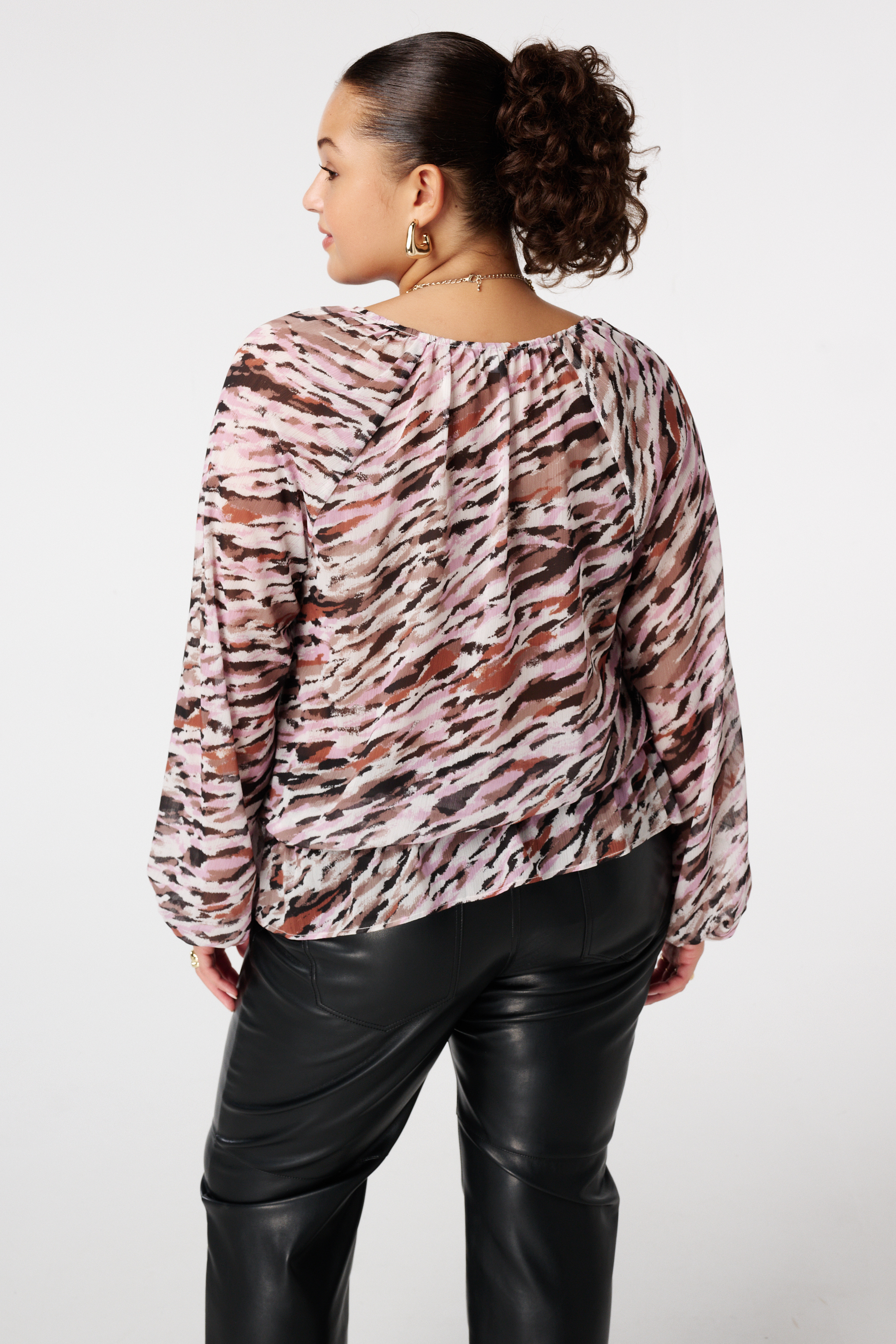 Blouse met print Multi brown