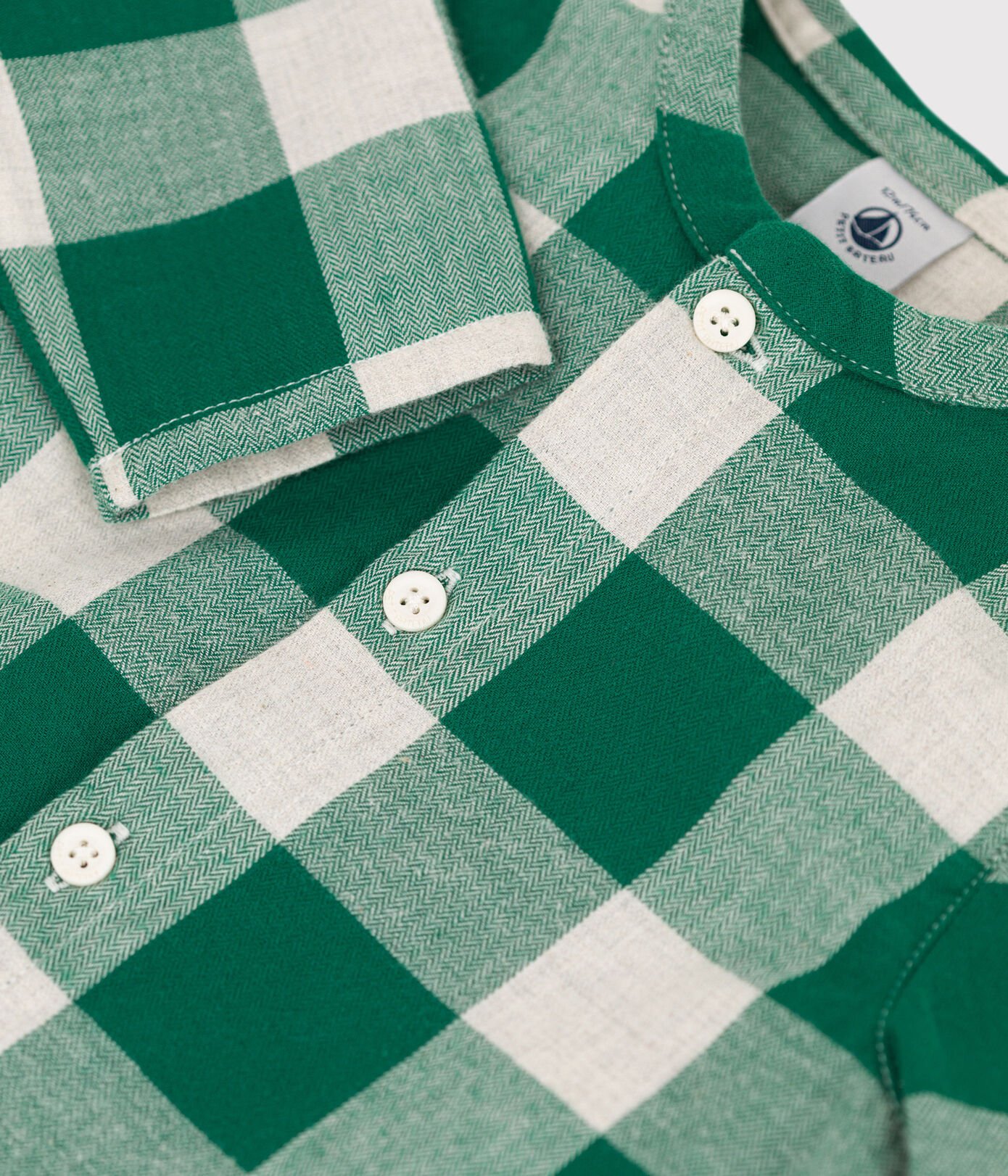 Chemise manches longues bébé à carreaux en flanelle