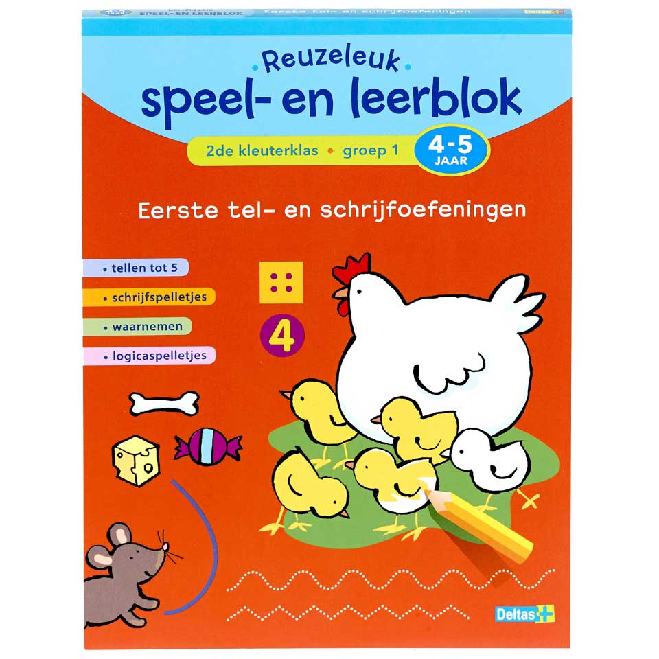 Reuzeleuk speel- en leerblok eerste tel- en schrijfoefeningen