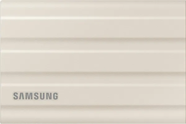 Samsung T7 Shield MU-PE2T0K - SSD - krypteret - 2 TB - ekstern (bærbar) - USB 3.2 Gen 2 (USB-C stikforbindelse) - 256-bit AES - beige