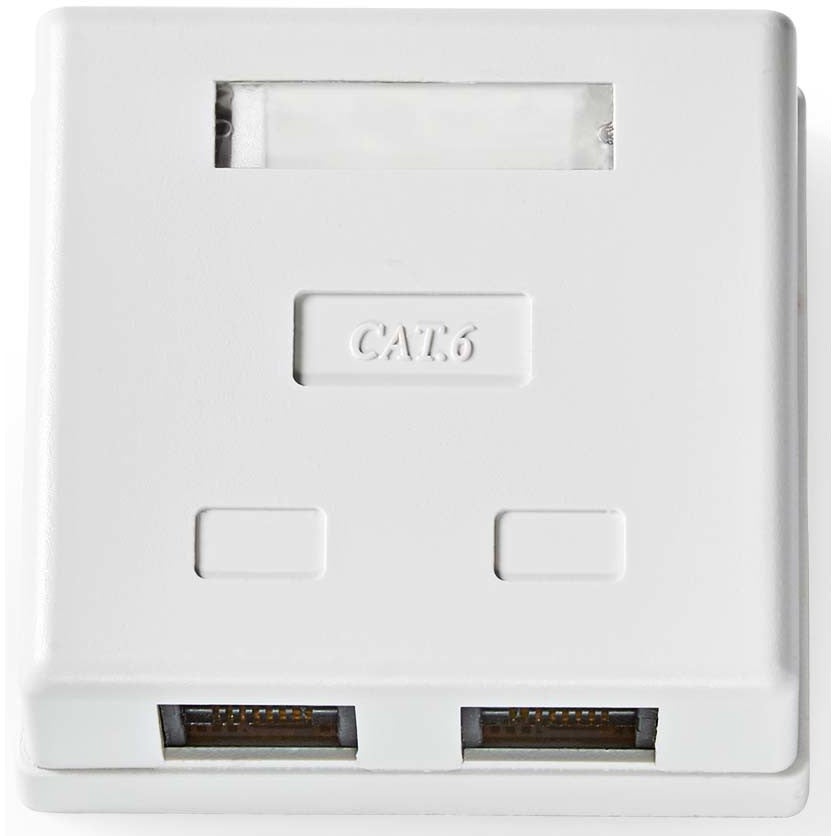 Nedis CCGP89110WT wanddoos opbouw - 2 Port - U/UTP CAT6 wit