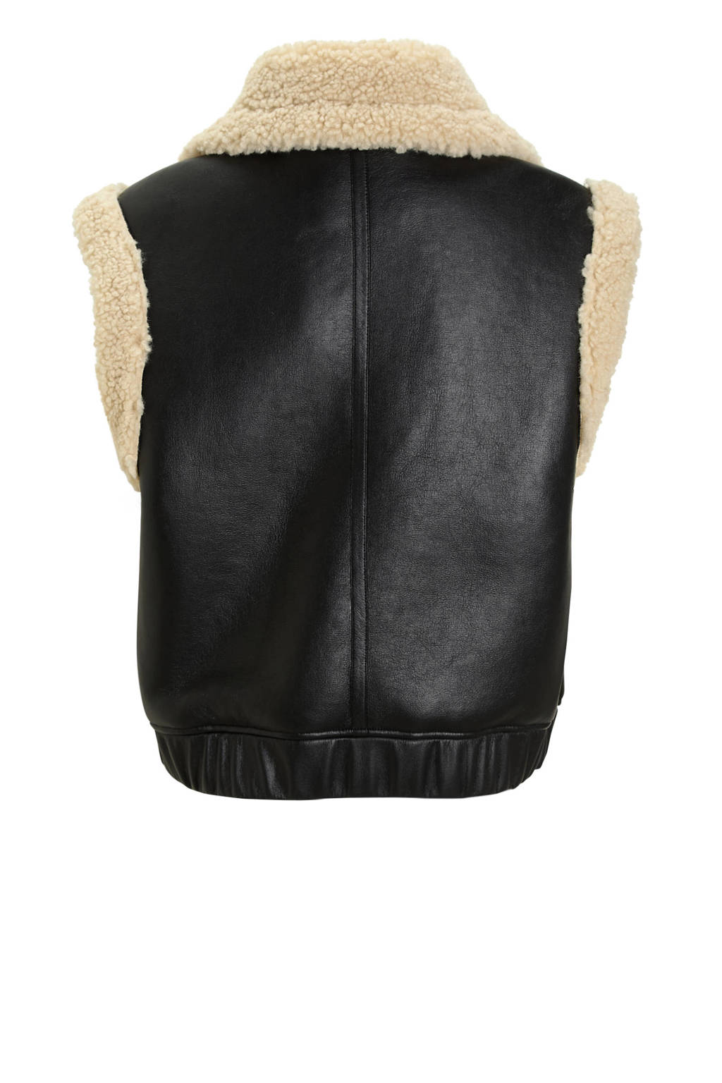 anytime imitatieleren gilet zwart