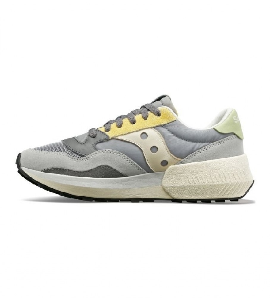 Tênis Saucony Jazz NXT de couro cinza
