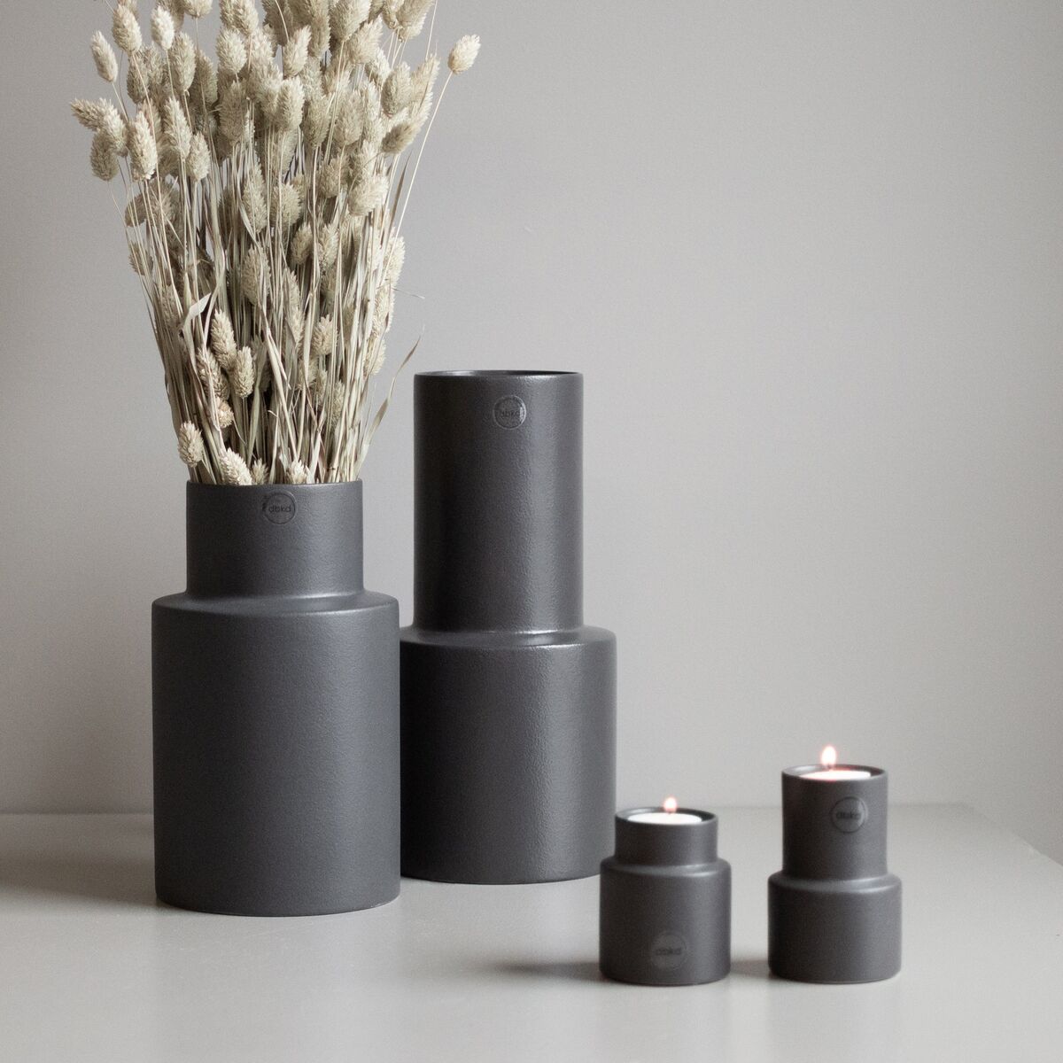 Oblong krukke/vase, large, støpejern