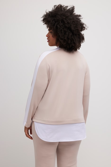 Sweatshirt, Blusensaum, Stehkragen, Langarm