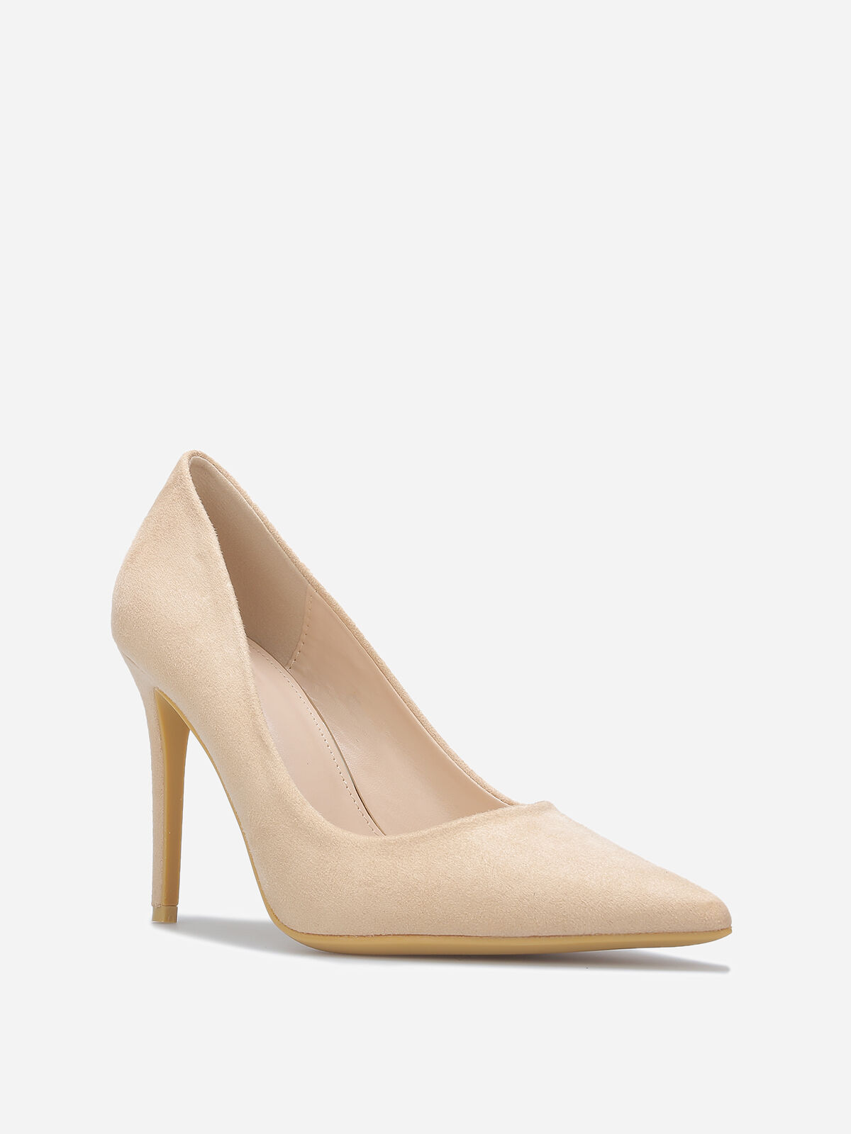 Escarpins pointus classiques en suédine- Beige