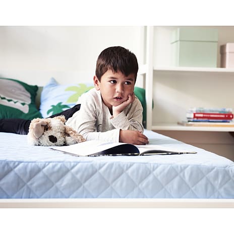 Hoppekids Storey reol med 14 hylder og seng 70x160 cm