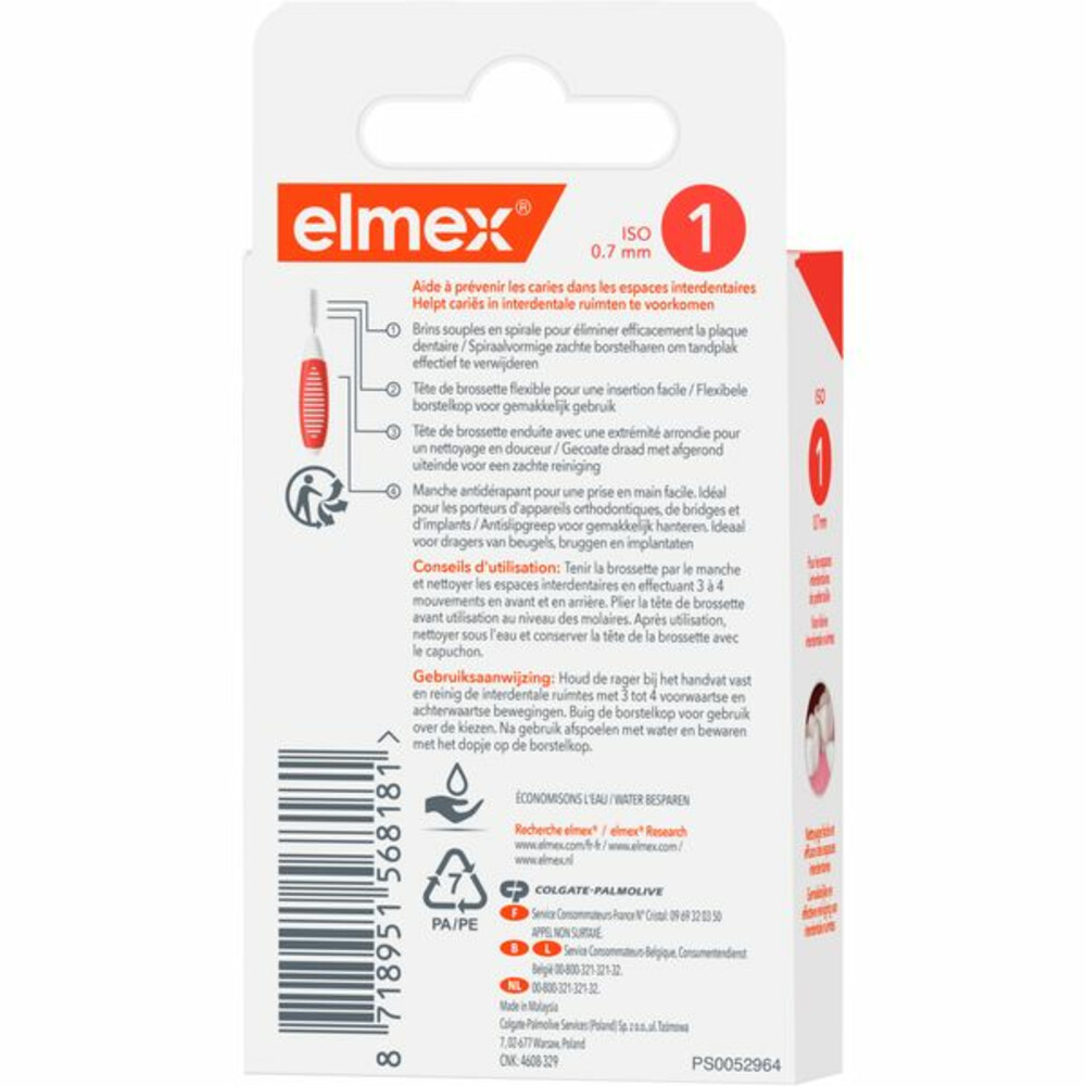 Elmex Interdentale Ragers 0,7 mm Oranje ISO Maat 18 stuks
