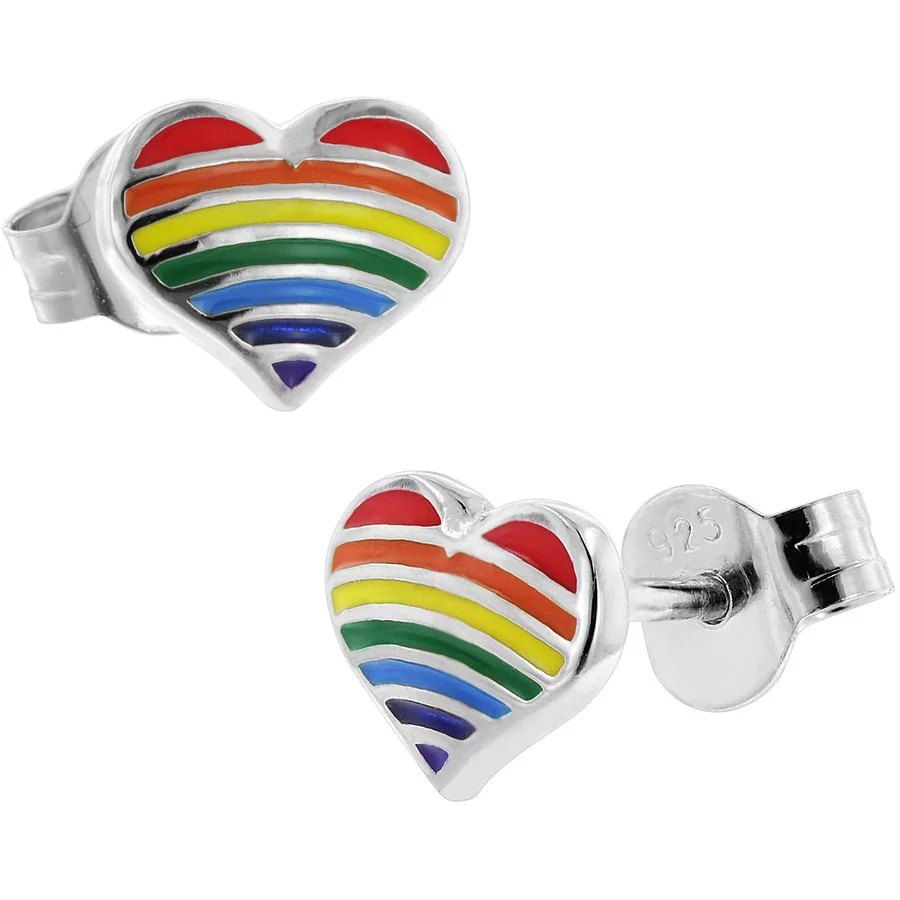 trendor Kinder-Ohrringe Silber 925 Herz Ohrstecker silver