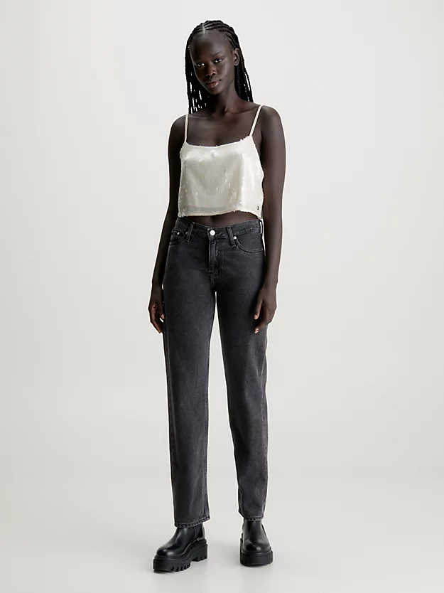 Calça jeans reta de cintura baixa