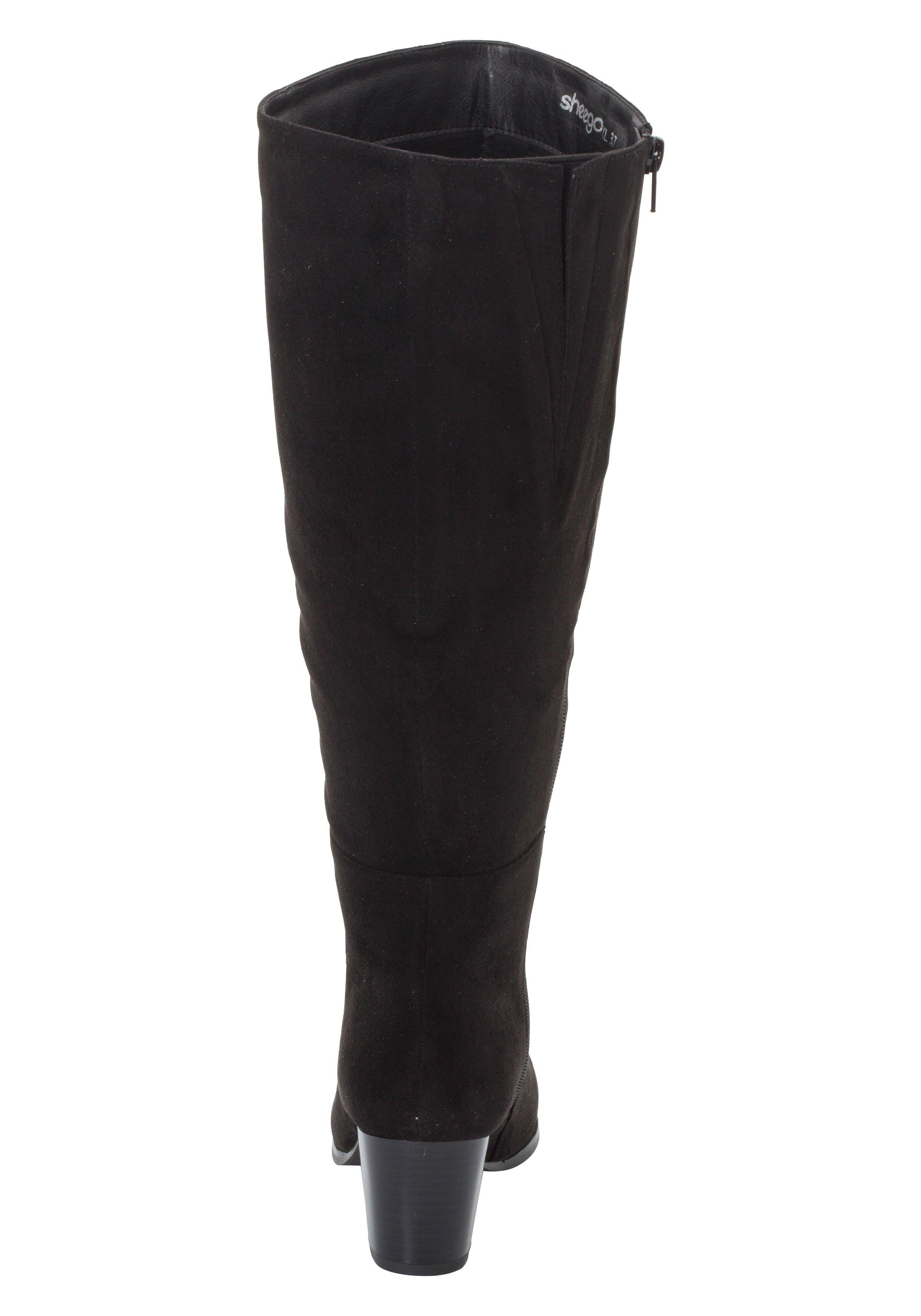 Weitschaftstiefel mit Stretch-Einsatz, in 3 Schaftweiten