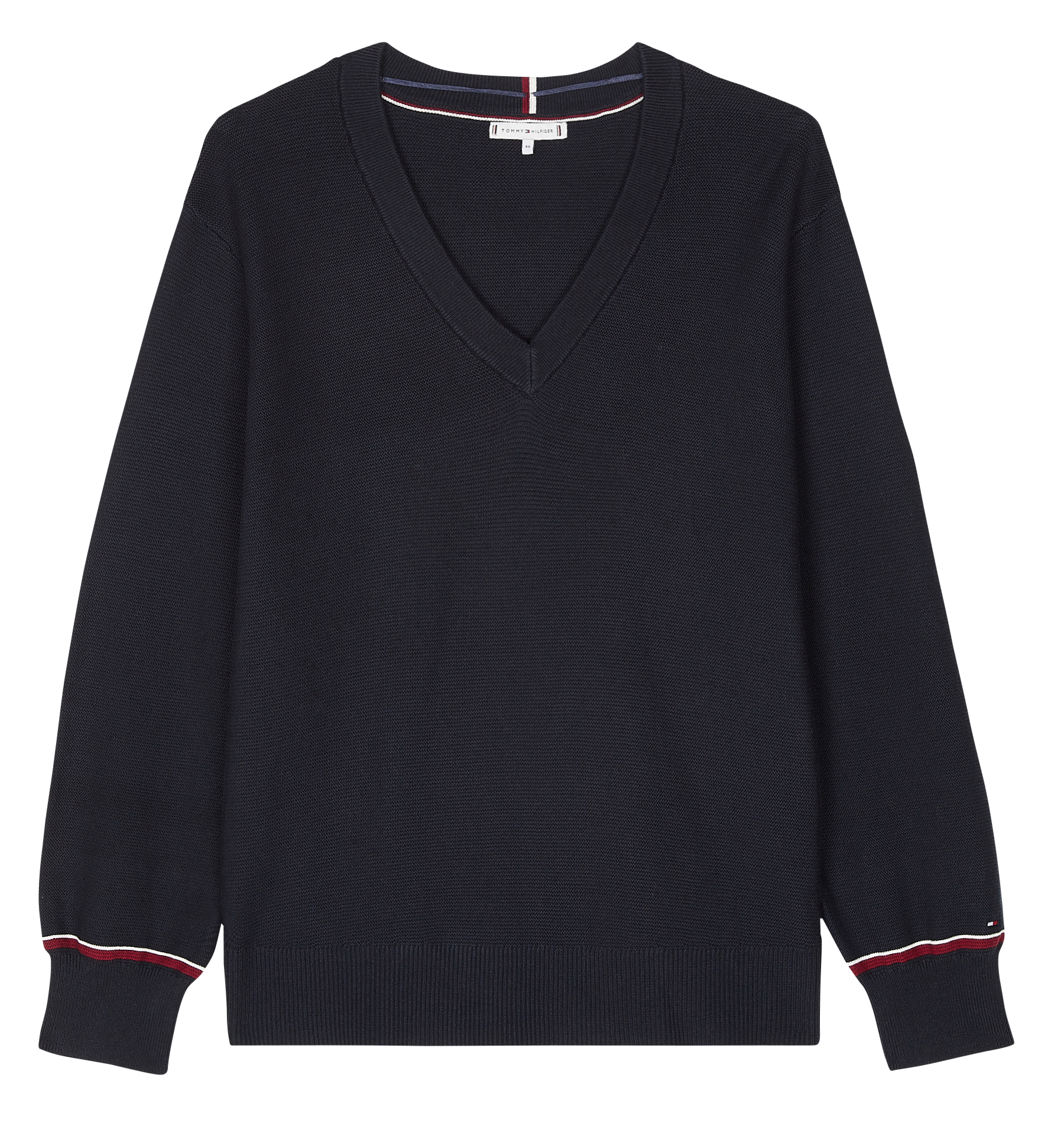 Pull col V en coton organique | Bleu