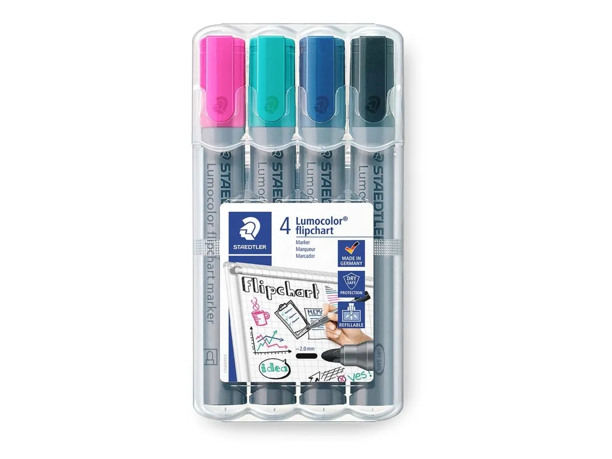 Marker Staedtler Lumocolor 356 Flipchart-SB - med 4 stk. ass. farver