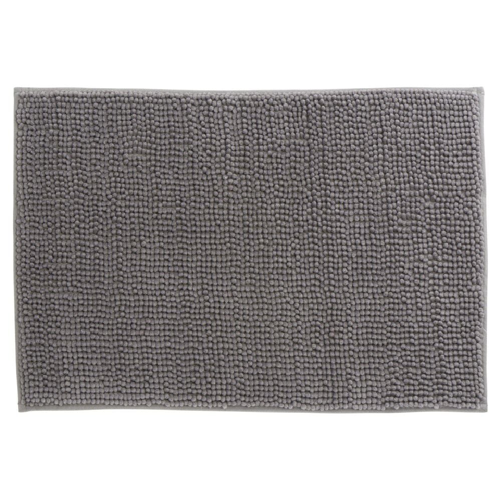 Tapis de salle de bain chenille gris 45x65cm