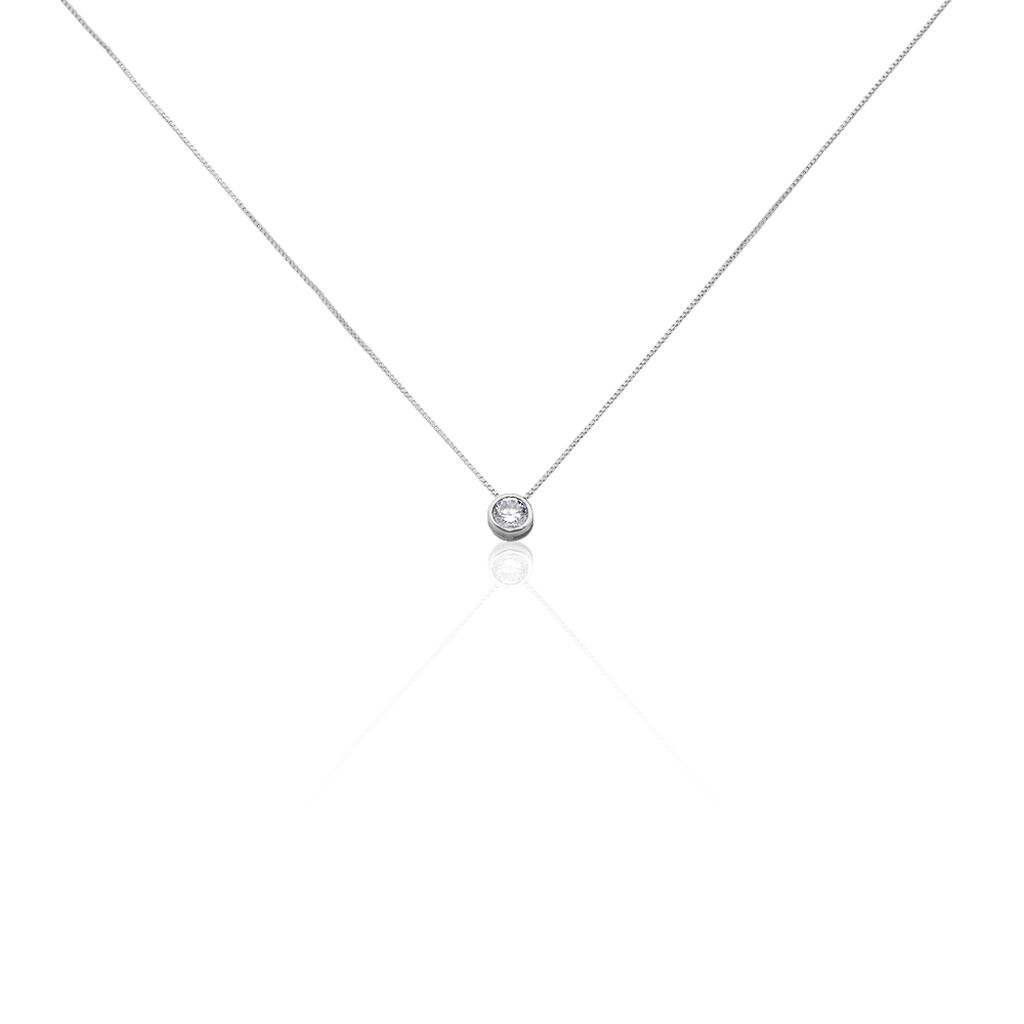 Collier Germinie Argent Blanc Oxyde De Zirconium