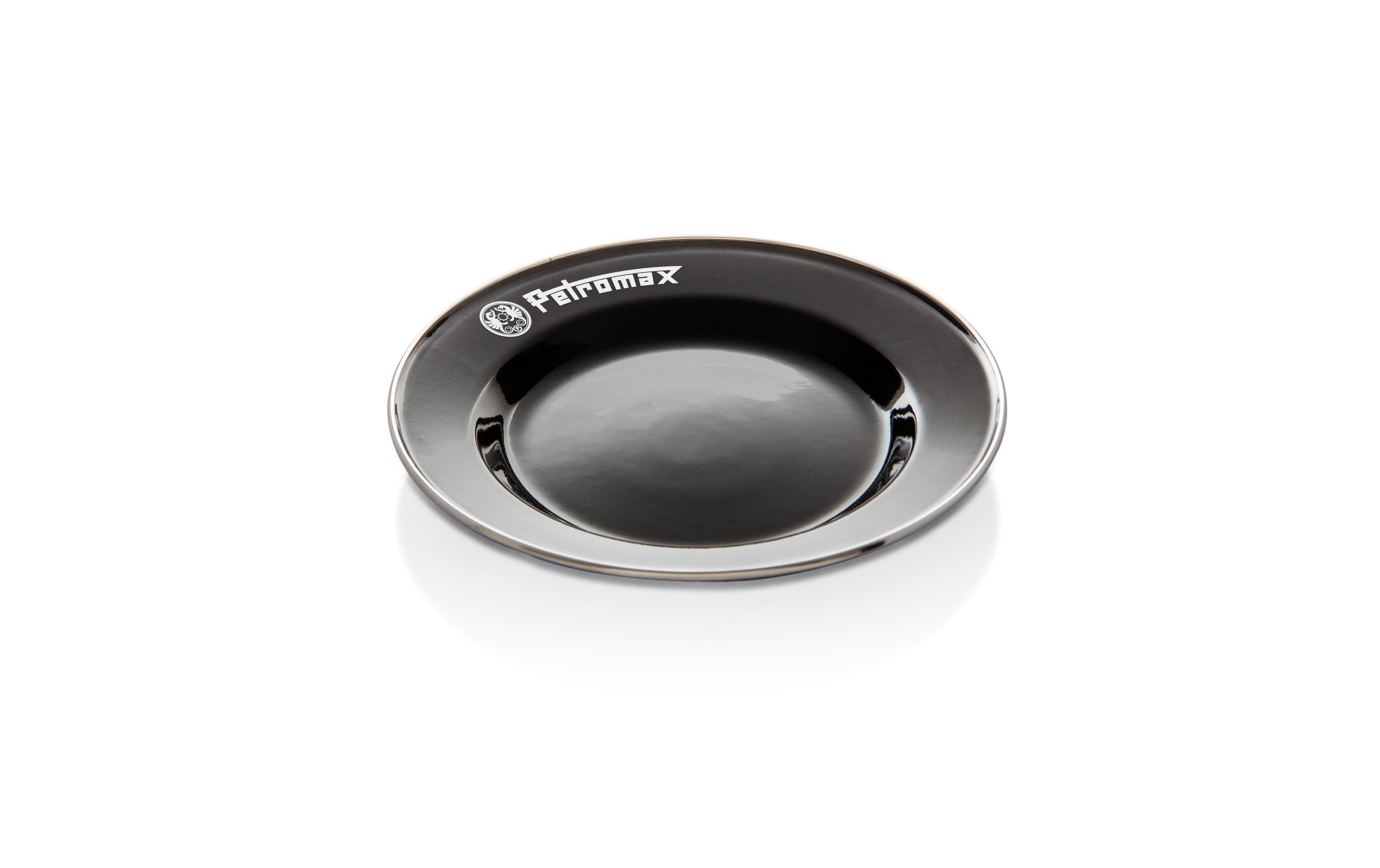 Outdoor-Teller Emaille 2-er Set, SchwarzCamping-Teller