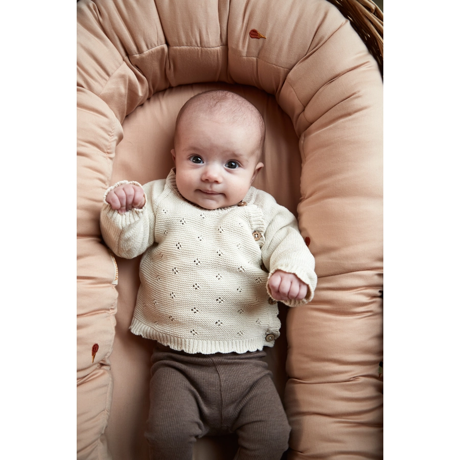 Filibabba Babynest 2. Generation Cool Summer Stickerei, Frappé