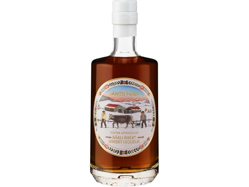 Säntis Malt Appenzeller Bärli-Biber Whisky Likör 0.5 l Aromatische Spirituose mit winterlichen Gewürzen