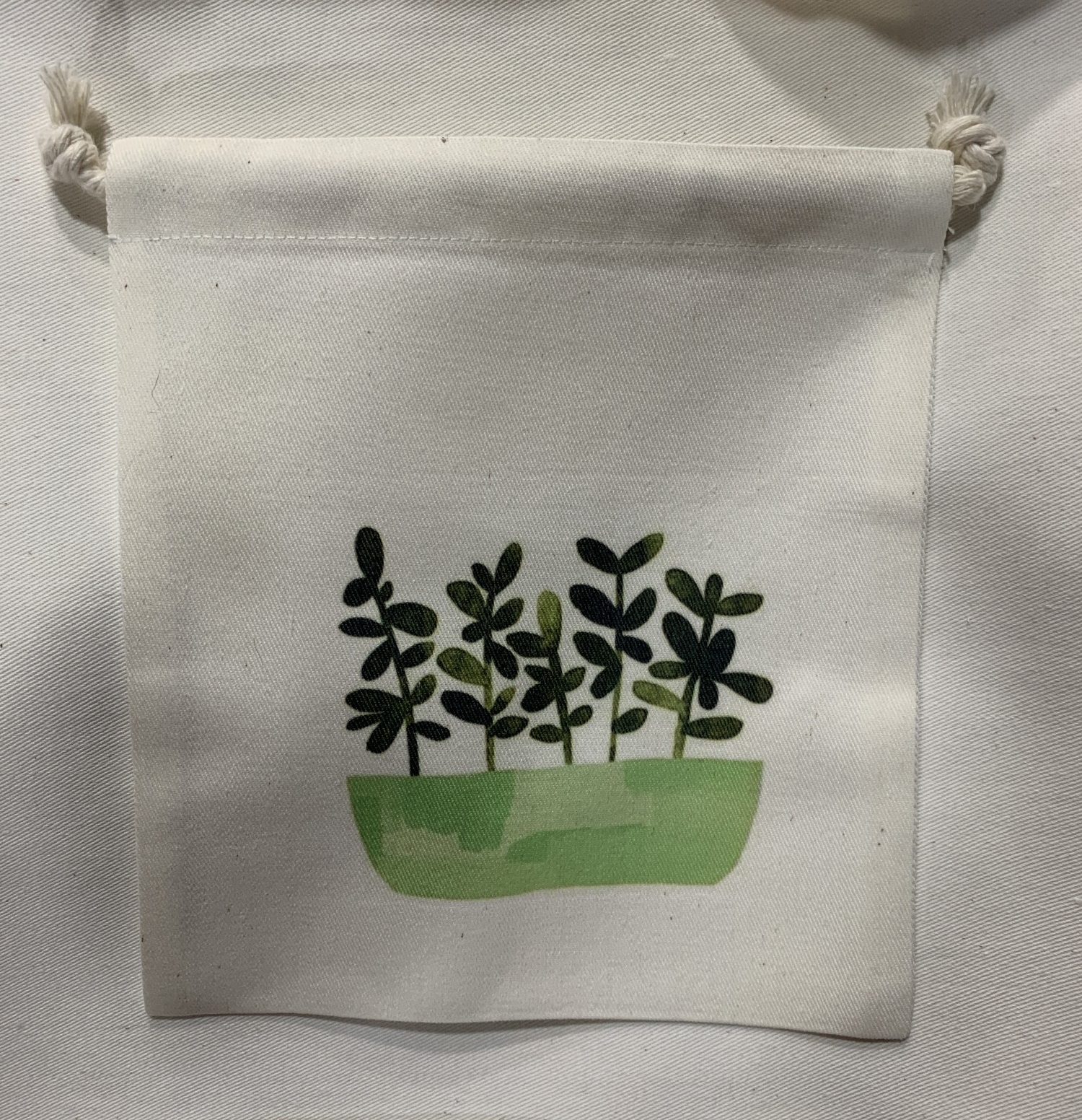 Stofftasche 'Pflanzen', weiß, B 18,5 cm, H 21 cm günstig bestellen