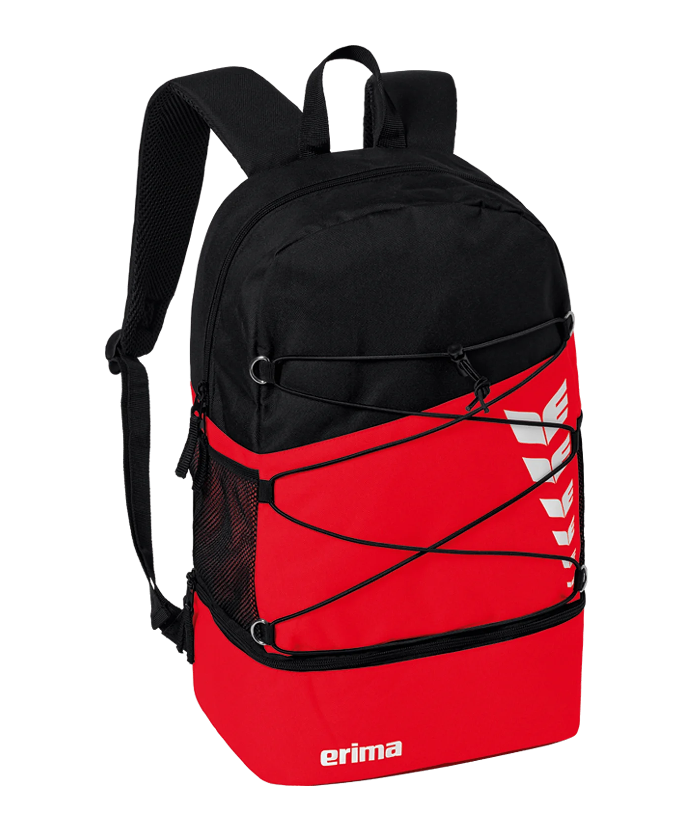 Erima Six Wings Rucksack mit Bodenfach Rot Schwarz