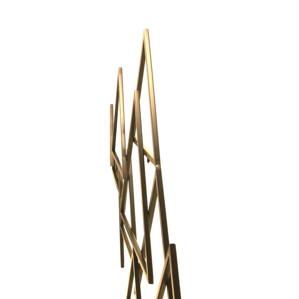 Art for the Home Metal Art Moderne driehoeken goud 1,11m x 64cm