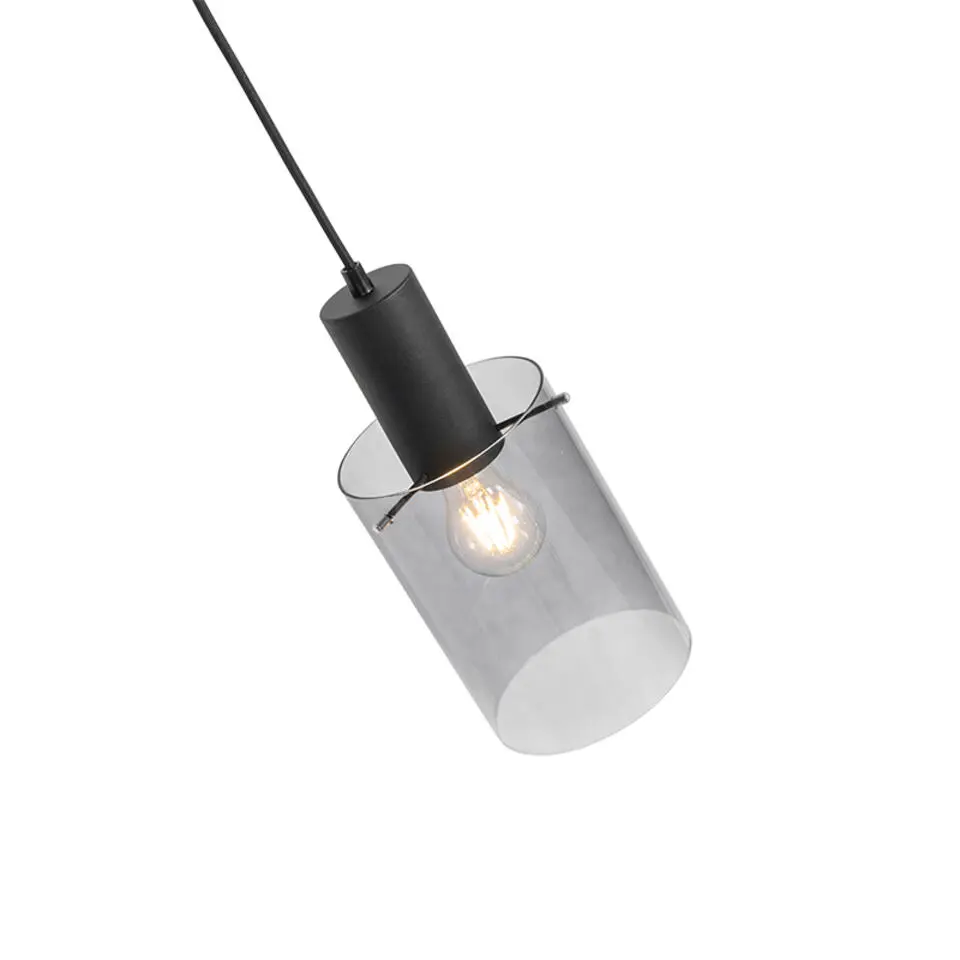 Qazqa hanglampen vidra zwart e27