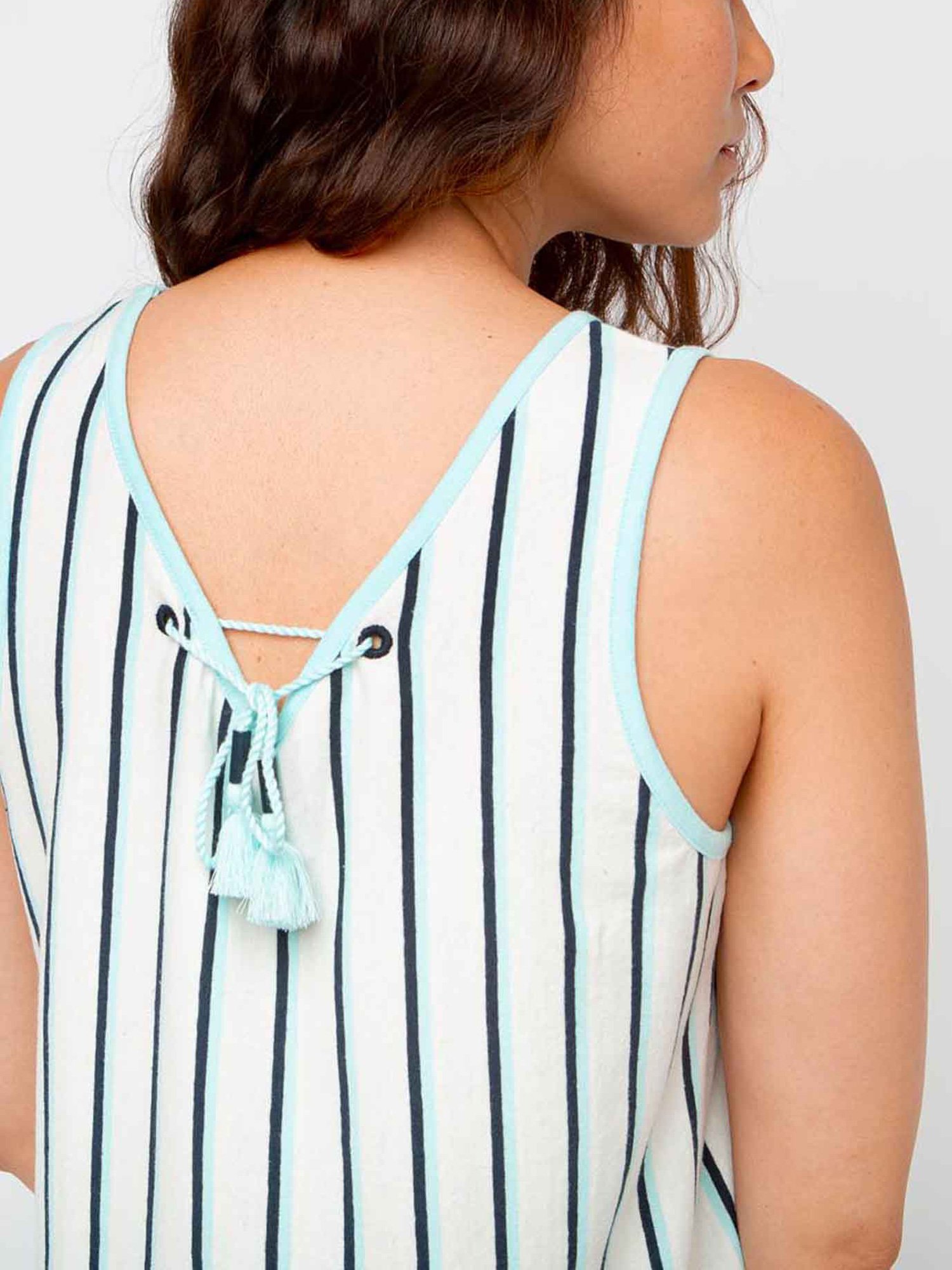 Robe Femme Coton Lin Bleu Clair