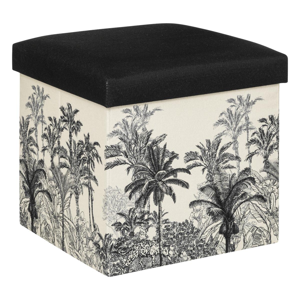 POUF PLIABLE BENICIO NOIR BLANC