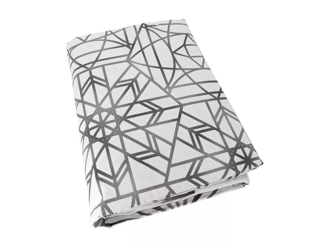 Housse de couette 140x200 cm percale coton GABRIELLE gris jais