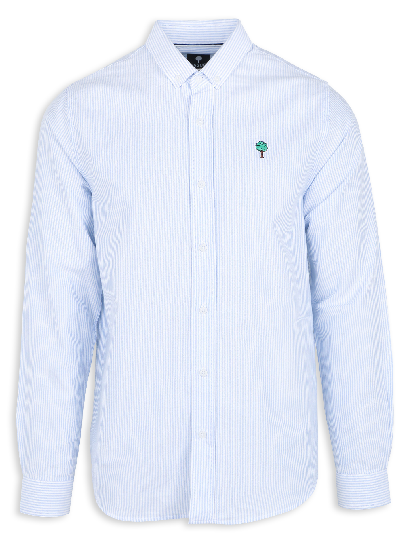 IVOY - Chemise col américain regular-fit rayée en coton| Blanc
