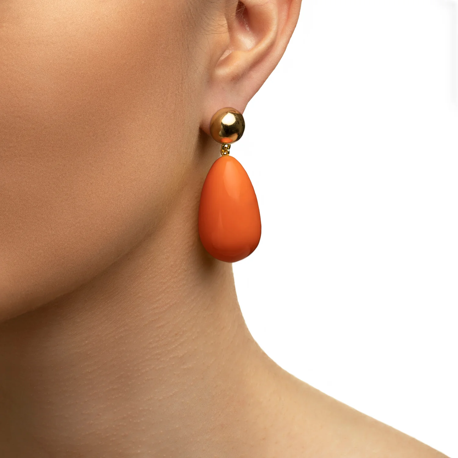 Eshvi  Drop øreringe - orange/forgyldt