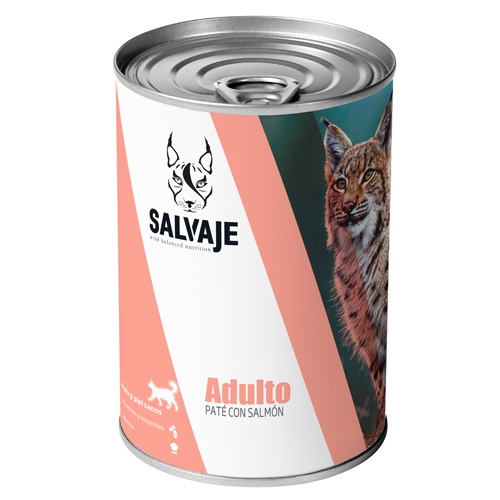 Salmão selvagem adulto em patê enlatado para gatos