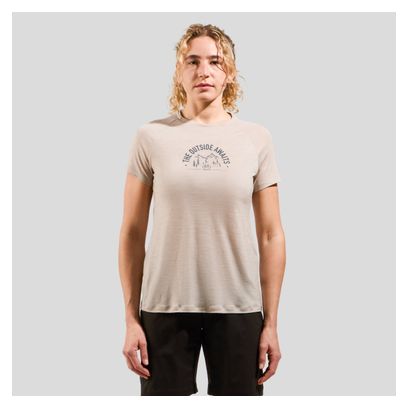 T-shirt Technique Femme Oldo Ride 365 Performance Wool 130 Beige
