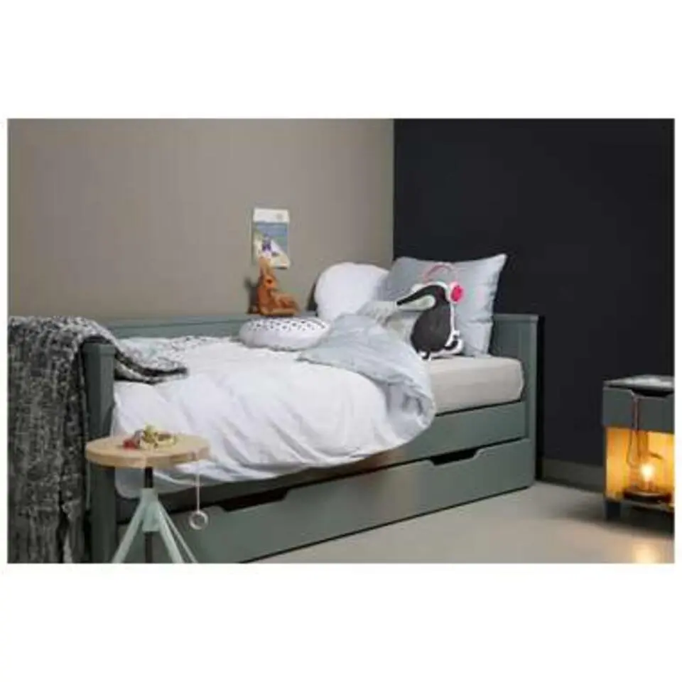 WOOOD Nikki Bedbank Excl Lade - Grenen - Jadegroen - 73x208x100
