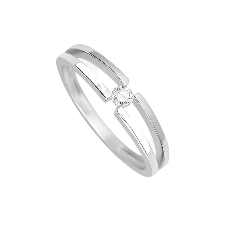 Bague Femme - Or 18 Carats - Diamant 0,08 Carats