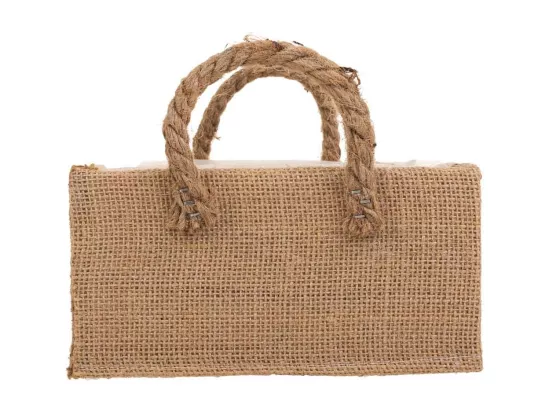 Panier en fil de tissu marron 18x18x9,5h